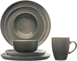 GLAMOMAX'S Choice - Ceylon Green Serviesset - 6 Persoons - 24-Delig - Groen/Grijs - Vaatwasserbesten