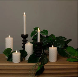 Homestylingshop LED kaarsen - Kaarsen set - LED kaarsen met bewegende vlam - wit set van 4 twirly