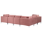 Beliani EVJA - Hoekbank met ottmaan - Roze - Rechterzijde - Fluweel