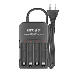 4-slot charger with four independent charging channels for 1-4 AA and AAA batteries, without automat