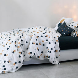 Happy Friday Duvet cover Golden dots 220x220 cm (Double) Multicolor