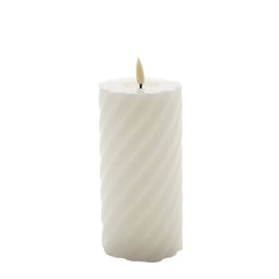 Mansion atmosphere - swirl led kaars ivoor 15x7,5cm