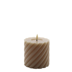 Mansion atmosphere - swirl led kaars rustic sand 10x10cm