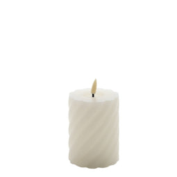 Mansion atmosphere - swirl led kaars ivoor 10x7,5cm