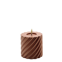 Mansion atmosphere - swirl led kaars copper 10x10cm