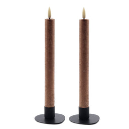 Mansion atmosphere - rustic copper LED dinerkaars 24,5 cm - set van 2