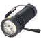 LED flashlight with long range including battery, with hand strap