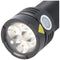 LED flashlight with long range including battery, with hand strap