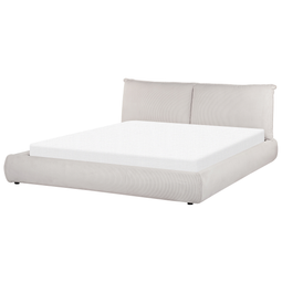 Beliani VINAY - Waterbed - Beige - 180 x 200 cm - Corduroy