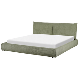 Beliani VINAY - Waterbed - Groen - 180 x 200 cm - Corduroy