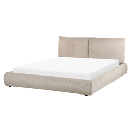 Beliani VINAY - Waterbed - Taupe - 160 x 200 cm - Corduroy
