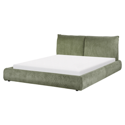 Beliani VINAY - Waterbed - Groen - 160 x 200 cm - Corduroy