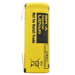 BR-A Panasonic lithium battery with soldering tab in U-shape 3.0 volt max. 1800mAh