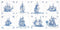 Antique Dutch Tiles Delft Blue - Linen - 36 count - 482