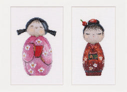 Kokeshi Dolls - Linen - 36 count - 547