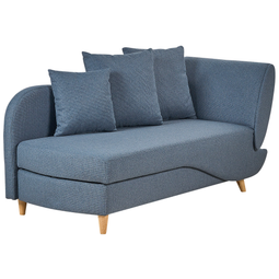Beliani MERI II - Chaise longue - Blauw - Rechterzijde - Fluweel