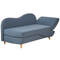 Beliani MERI II - Chaise longue - Blauw - Rechterzijde - Fluweel