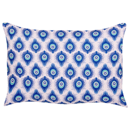 Beliani CERIANA - Tuinkussen set van 2 - Blauw/Roze - 40 x 60 cm - Polyester