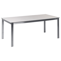 Beliani COSOLETO - Tuintafel - Wit - Glas/RVS