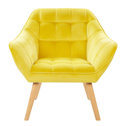 Beliani KARIS - Fauteuil - Lichte houtkleur - Fluweel