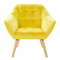 Beliani KARIS - Fauteuil - Lichte houtkleur - Fluweel