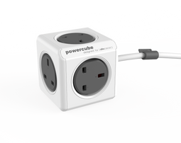 Allocacoc PowerCube® |Extended| 1.5 M / Type G (UK) / Grey