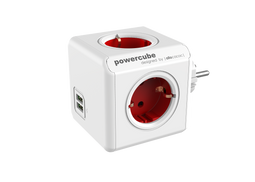 Allocacoc PowerCube® |Original USB| Type F (Netherlands/Germany) / Red