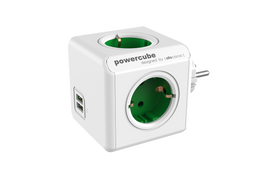 Allocacoc PowerCube® |Original USB| Type F (Netherlands/Germany) / Green