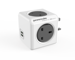 Allocacoc PowerCube® |Original USB| Type G (United Kingdom) / Grey
