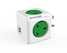 Allocacoc PowerCube® |Original USB| Type G (United Kingdom) / Green