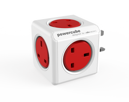 Allocacoc PowerCube® |Original| Type G (United Kingdom) / Red