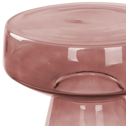 Beliani LAGUNA - Bijzettafel - Donkerrood - Glas