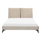 Beliani MELLE - Tweepersoonsbed - Taupe - 140 x 200 cm - Corduroy