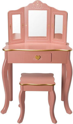 Sphera Kaptafel met Krukje voor Kinderen - 59,5 x 29 x 98.5 cm - Roze