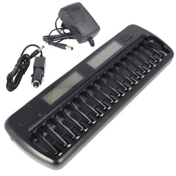 16-fold quick charger for 1 to 16 NiMH batteries AA, AAA