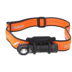 AceBeam H16 LED headlamp with max. 650 lumens, 5,000K neutral white with black housing, reflective h