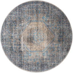 Veer Carpets Vloerkleed Madel Rond Groen/Blauw ø200 cm