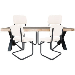 Home67 Set - Eettafel Deks 180 cm + 4 x Eetkamerstoel Brooks - White