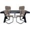 Home67 Set - Eettafel Deks Zwart 180 cm + 4 x Eetkamerstoel Brooks - Taupe