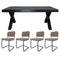 Home67 Set - Eettafel Deks Zwart 180 cm + 4 x Eetkamerstoel Brooks - Taupe