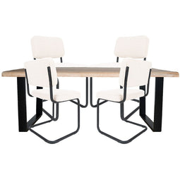 Home67 Set - Eettafel Uvra 180 cm + 4 x Eetkamerstoel Brooks - White