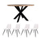 Home67 Set - Eettafel Icon ø130 cm + 4 x Eetkamerstoel Joppe Ivory