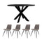 Home67 Set - Eettafel Icon Zwart ø130 cm + 4 x Eetkamerstoel Joppe Brown