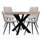 Home67 Set - Eettafel Icon ø130 cm + 4 x Eetkamerstoel Joppe Natural
