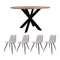 Home67 Set - Eettafel Icon ø130 cm + 4 x Eetkamerstoel Joppe Natural