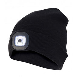 Hat with LED front light, knitted hat with LED light ideal for jogging, camping, working, walking et