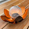 Decorative solar lotus flower made of metal with glass ball - pleasant warm white light - dreamy lig