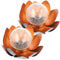 2x decorative solar lotus flower made of metal with glass ball - pleasant warm white light - dreamli