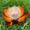 2x decorative solar lotus flower made of metal with glass ball - pleasant warm white light - dreamli