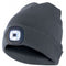 Hat with LED front light, knitted hat with LED light ideal for jogging, camping, working, walking et